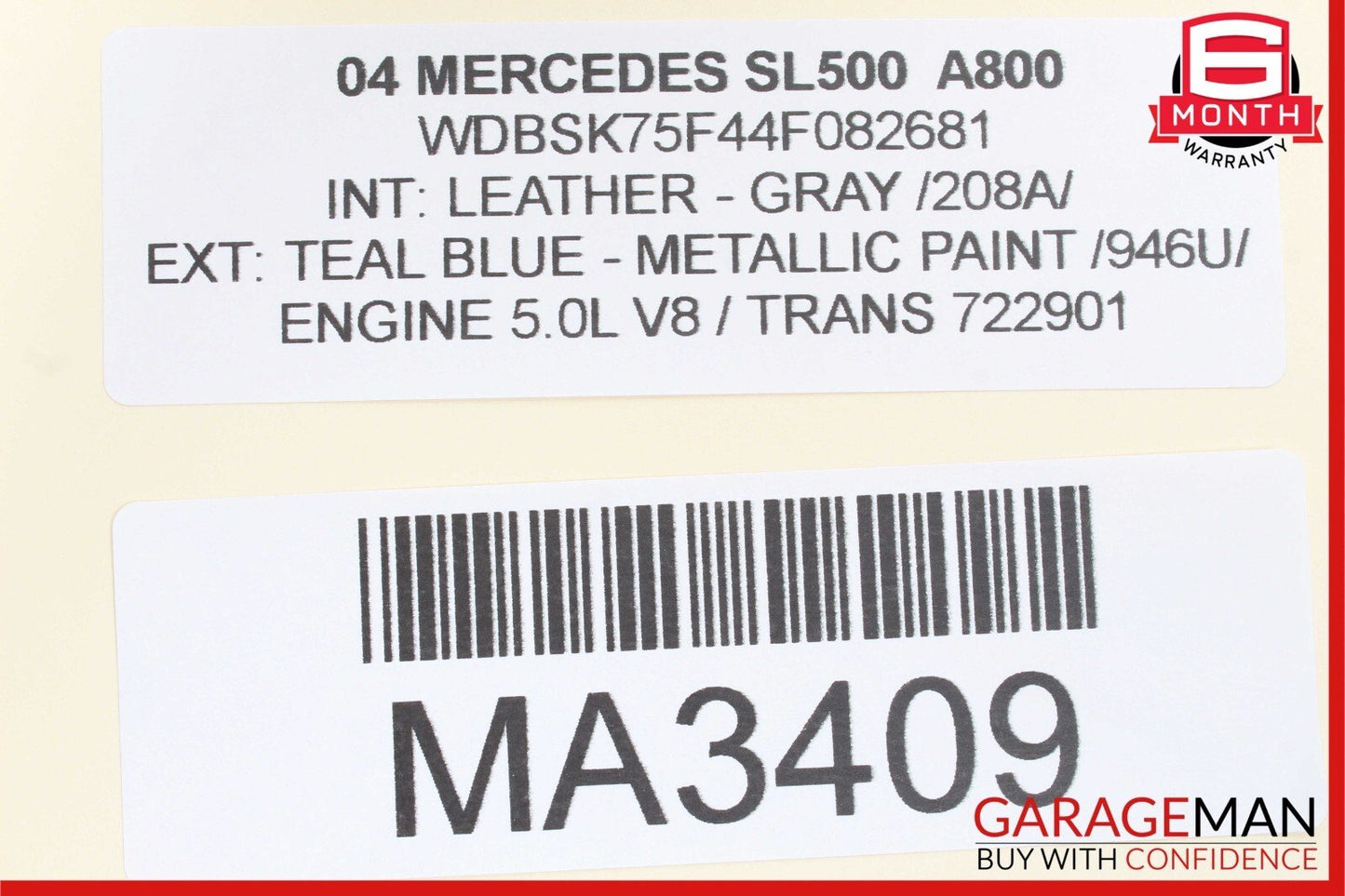 03-08 Mercedes R230 SL500 SL65 AMG Top Roof Convertible Control Module Unit OEM