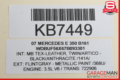 07-09 Mercedes W211 E350 E550 Seat Cushion Bottom Lower Front Right Passenger