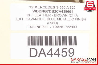 10-13 Mercedes W221 S550 Interior Top Upper Rear View Mirror Beige OEM
