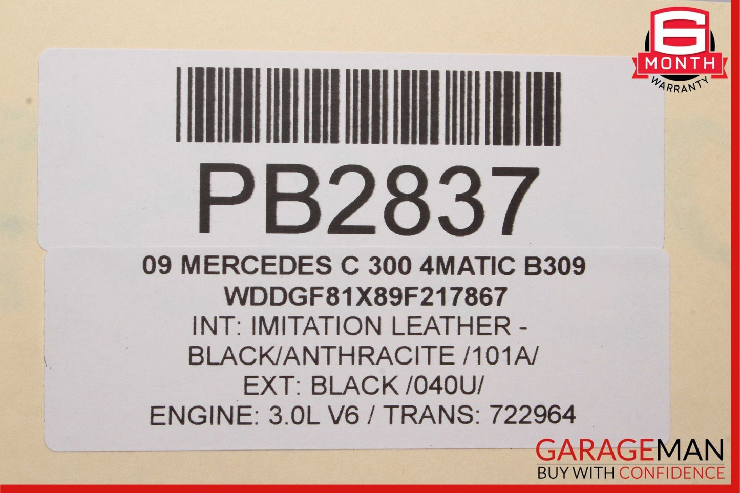 08-11 Mercedes W204 C250 C300 Left Side Skirt Rocker Molding Trim Panel Cover