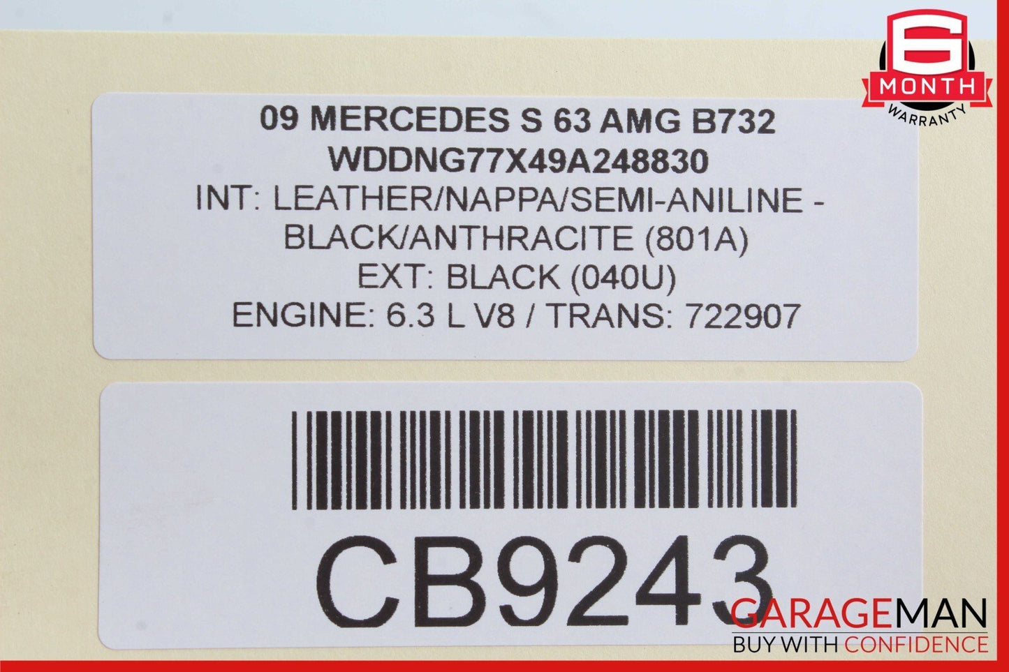 07-14 Mercedes W221 S63 AMG S600 Front Right Side Lower Center Control Arm RWD