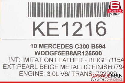 08-14 Mercedes W204 C250 C350 C300 Top Upper Rear View Mirror Assembly Beige OEM