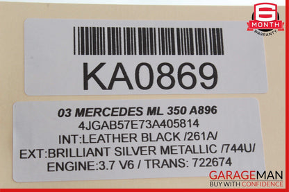 98-05 Mercedes W163 ML350 ML500 ML55 AMG 4 Spoke Driver Steering Wheel Black OEM
