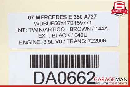 03-09 Mercedes W211 E350 E550 Rear Right Passenger Side Door Control Module Unit