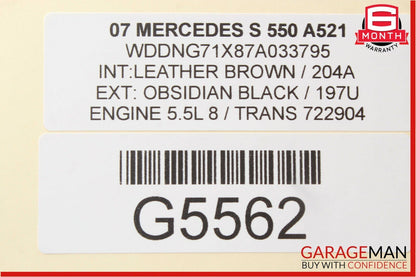 07-09 Mercedes W221 S550 Rear Left / Right Side Door Controller Module Unit