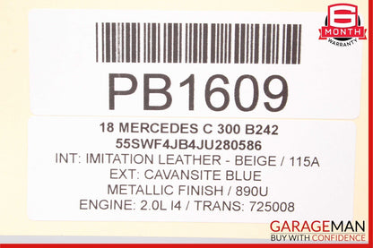15-18 Mercedes W205 C300 C350e Rear Windshield Wind Shield Window Glass Tinted