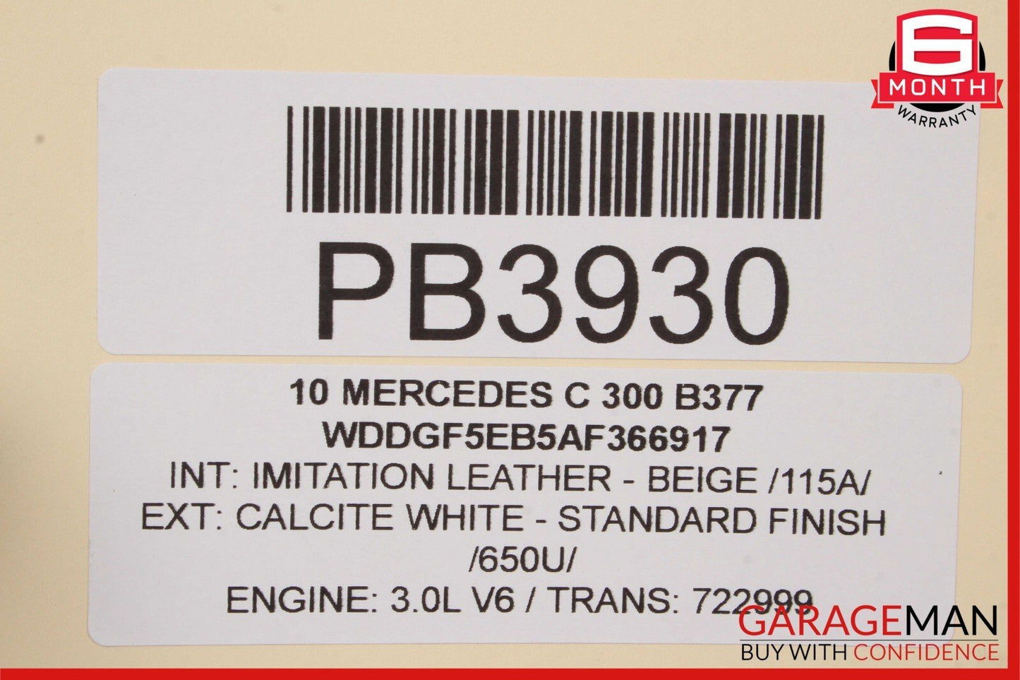 08-14 Mercedes W204 C300 C350 Sedan Front Right Upper Top Seat Cushion Beige