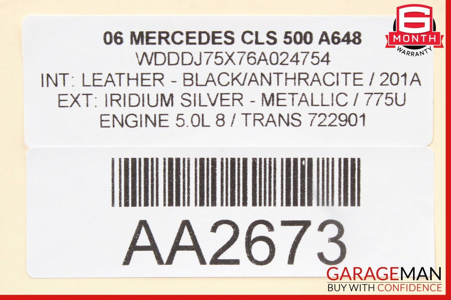 03-11 Mercedes CLS500 E500 Rear Upper Overhead Dome Light Reading Map Lamp Gray