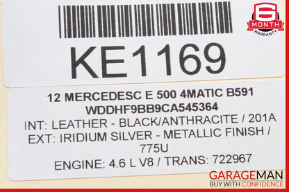 10-13 Mercedes W212 E550 E350 Seat Pump Compressed Air Reservoir Tank OEM