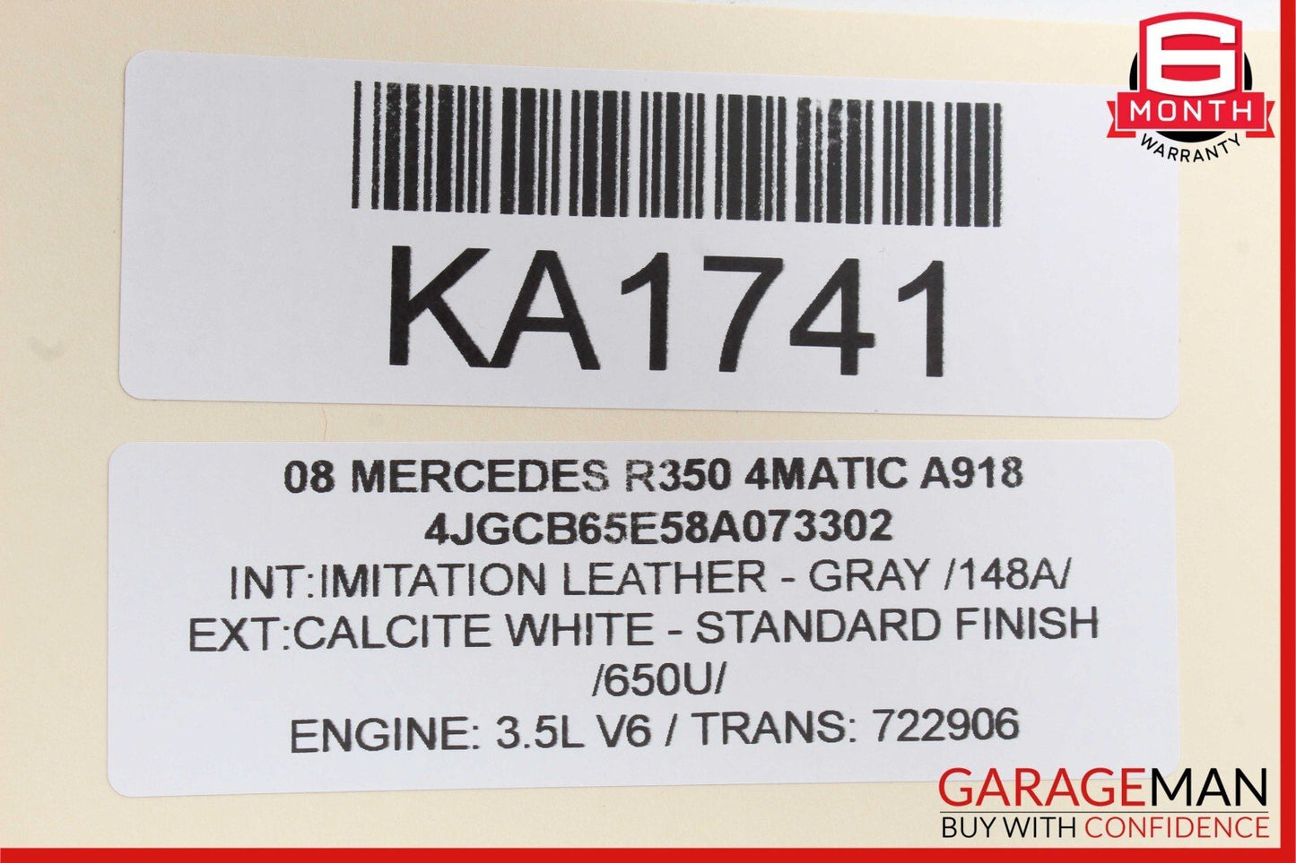 06-08 Mercedes W251 R350 R320 Front Right Side Sun Visor Sun Shade Cover Gray