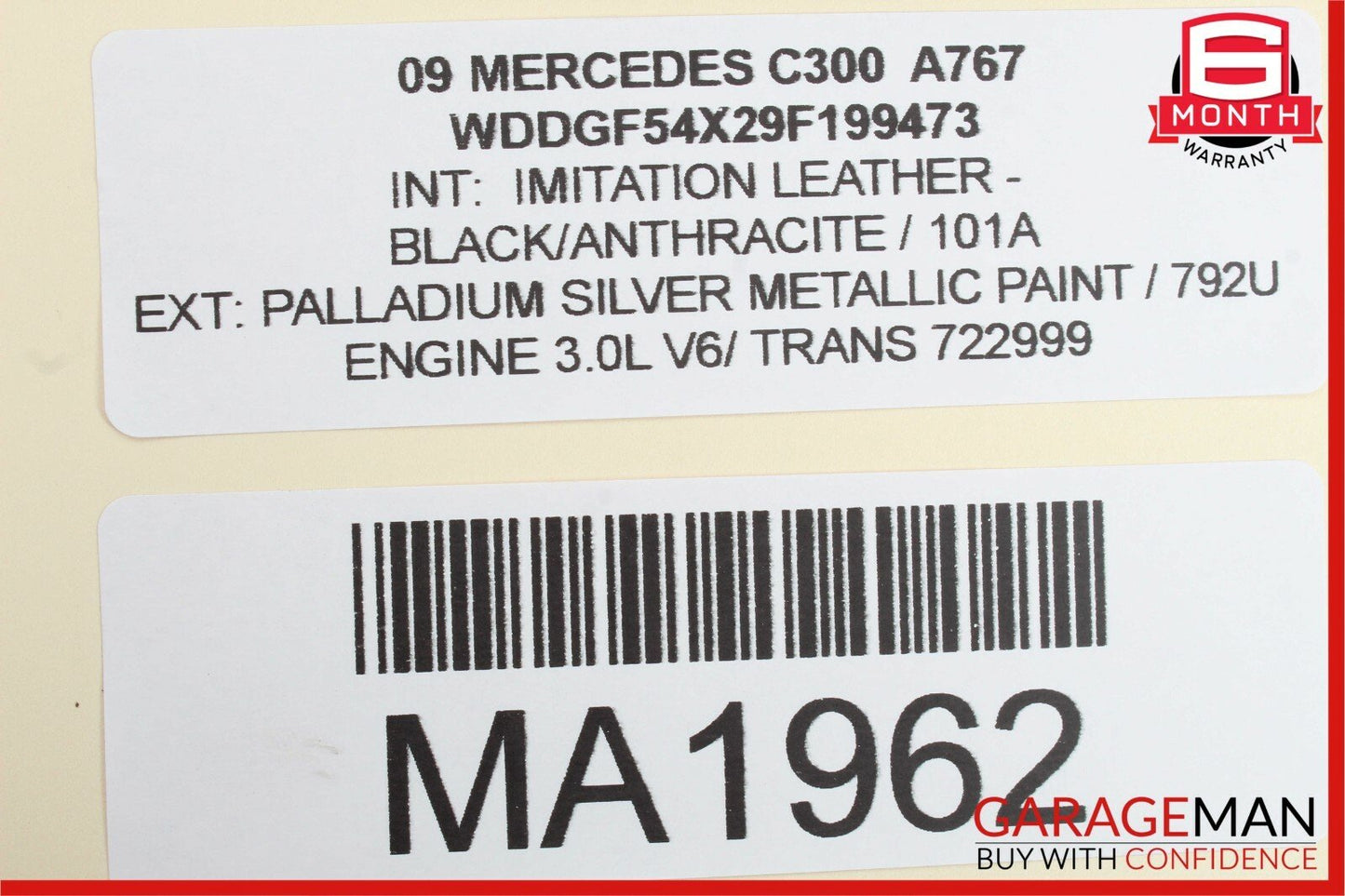 08-11 Mercedes W204 C300 Rear Left Driver Side Exterior Door Handle Silver OEM
