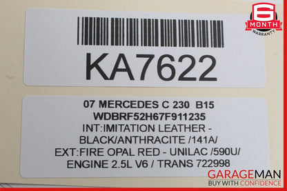 01-07 Mercedes W203 C230 C350 C280 Rear Right Door Window Regulator Motor Unit
