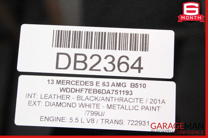 10-16 Mercedes W212 E550 E63 AMG Center Panoramic Pano Sunroof Sun Roof Glass