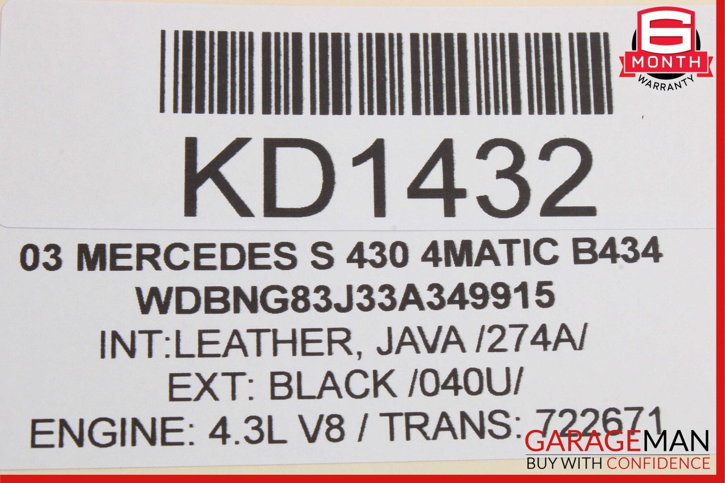 00-06 Mercedes W220 S430 S55 AMG Front Right Side Door Step Sill Scuff Plate OEM