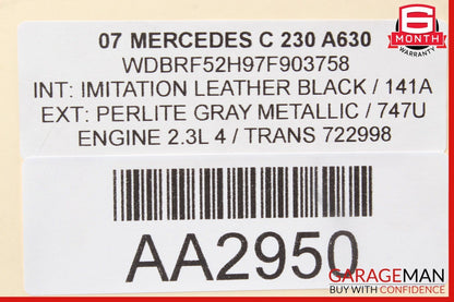 05-07 Mercedes W203 C230 C280 Front Left Driver Side Headlight Lamp Halogen OEM