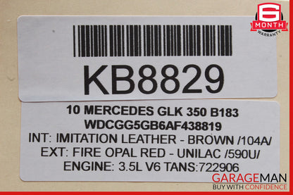 08-16 Mercedes X204 GLK350 Rear Right Door Window Regulator Motor OEM