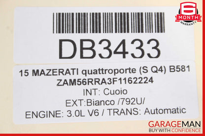 14-18 Maserati Quattroporte Rear Left Driver Side Interior Door Panel OEM