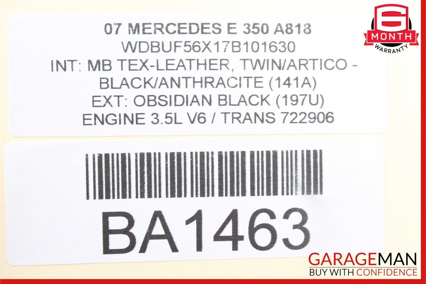 07-09 Mercedes W211 E350 E550 Front Right Side Mirror Door Rear View Black