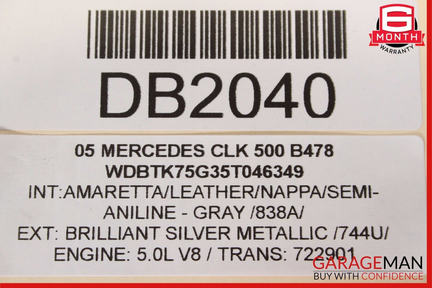 03-09 Mercedes W209 CLK320 CLK55 AMG Convertible Soft Top Roof Cover Assembly