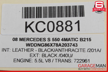 07-13 Mercedes W221 S550 4MATIC Rear Right Door Lock Latch Keyless Go OEM