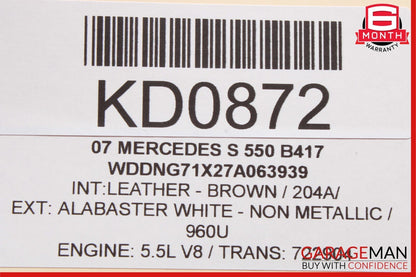 06-14 Mercedes W221 S550 R550 CL500 Front Right Side Seat SRS Airbag Air Bag
