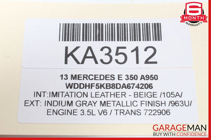 10-13 Mercedes W212 E350 E63 Front / Rear Right Side Exterior Door Handle Gray
