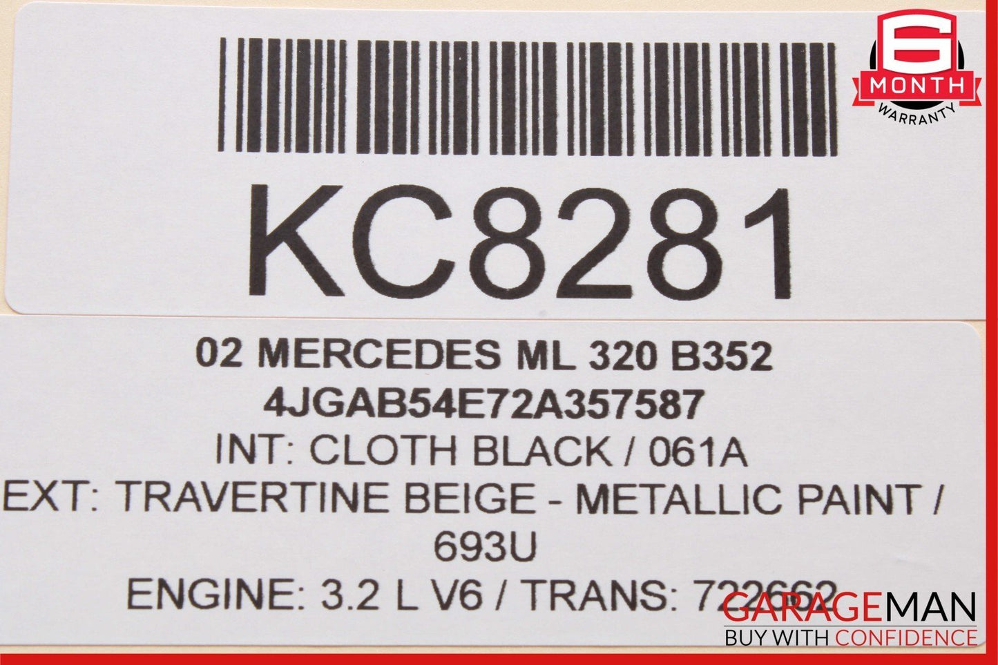 98-05 Mercedes W163 ML320 Front Right Side Door Window Regulator Motor OEM