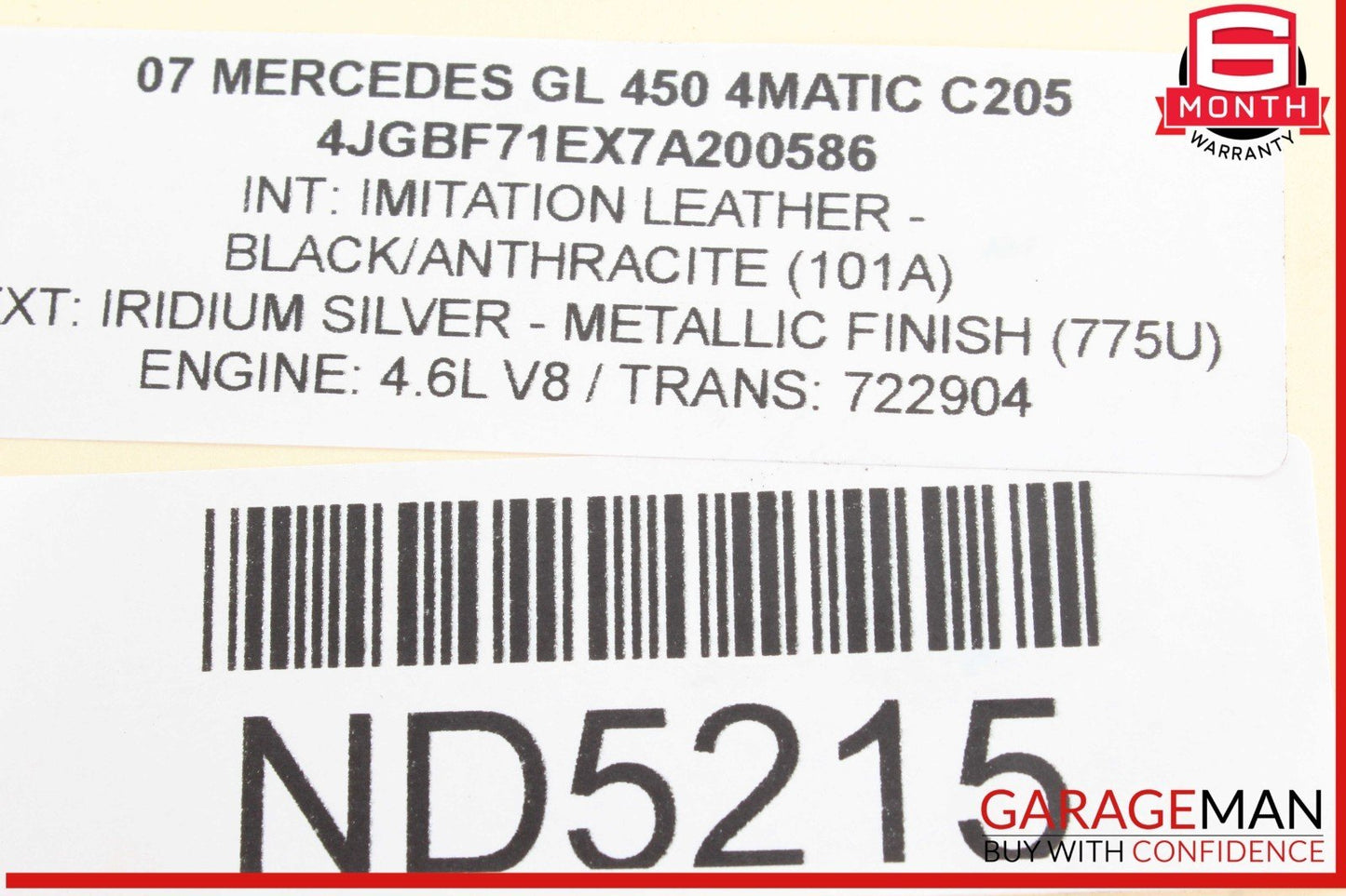 06-12 Mercedes X164 GL450 4MATIC Front Right Passenger Side Lower Control Arm