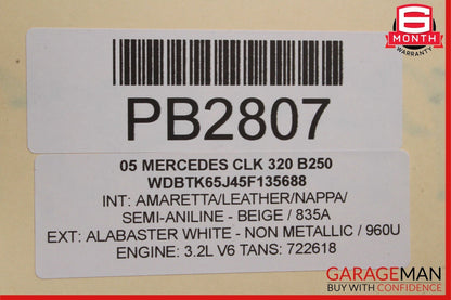 03-09 Mercedes W209 CLK320 Base Right Side Rocker Skirt Moulding Panel Cover OEM