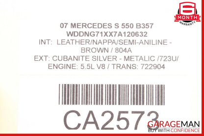07-13 Mercedes W221 S550 S350 Rear Left Exterior Door Handle Keyless Go OEM