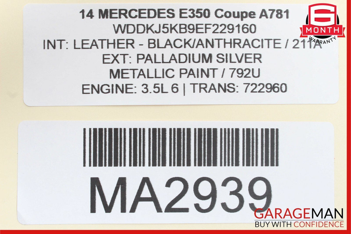 10-17 Mercedes W207 E350 Rear Right / Left Side Suspension Control Arm OEM