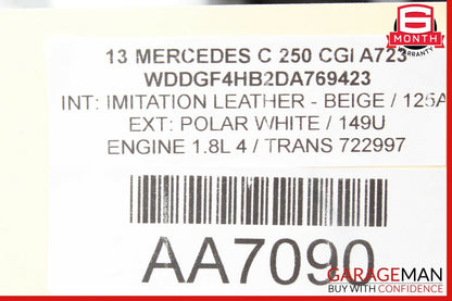 08-14 Mercedes W204 C250 C350 Front Right Side Door Control Module 2129004214