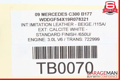 06-09 Mercedes E350 C280 C350 M272 Engine Motor Oil Pump Assembly