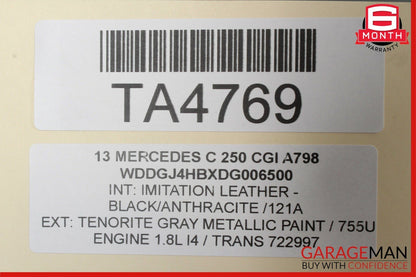 12-14 Mercedes W204 C250 Coupe Front Right Side Exterior Door Shell Frame Gray