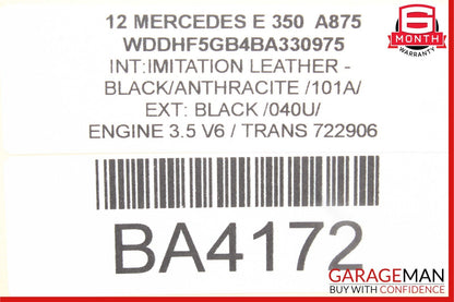 10-13 Mercedes W212 E350 Rear Left Exterior Door Handle Assembly Black