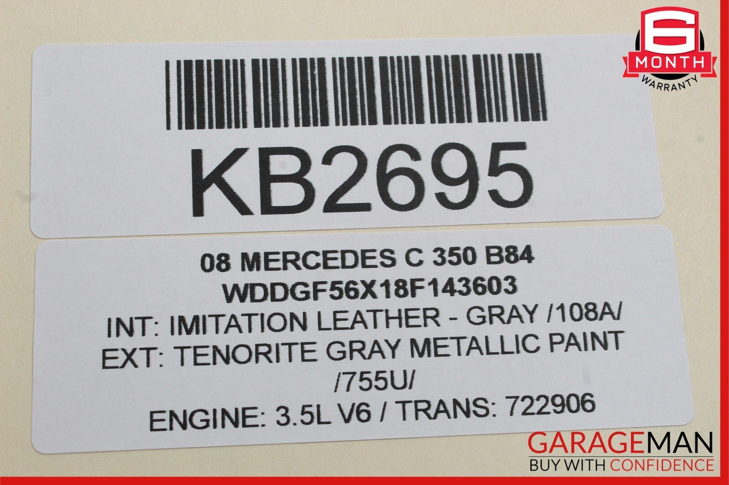 08-14 Mercedes W204 C300 C350 C63 AMG Rear Left Side Exterior Door Handle OEM
