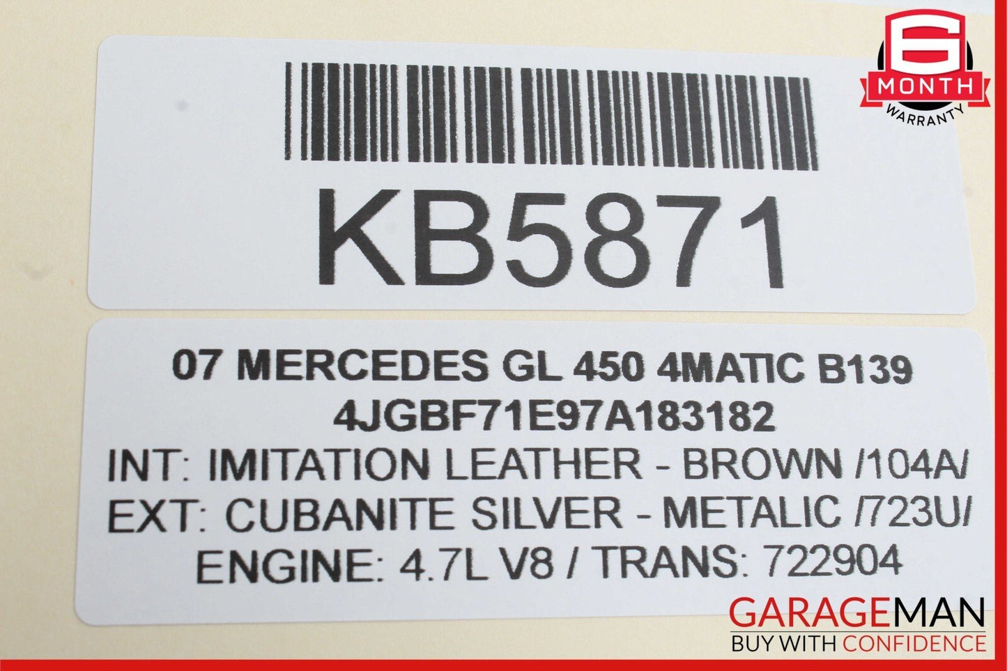 06-12 Mercedes X164 GL450 4MATIC Front Right Side Sun Visor Sunvisor Shade OEM