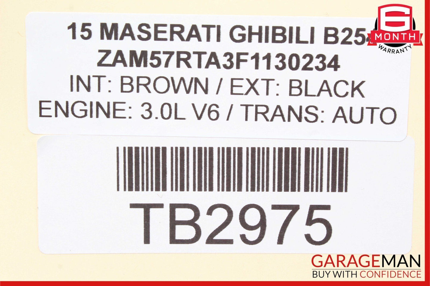 14-17 Maserati Ghibli Interior Top Upper Rear View Mirror Black 68206442 OEM