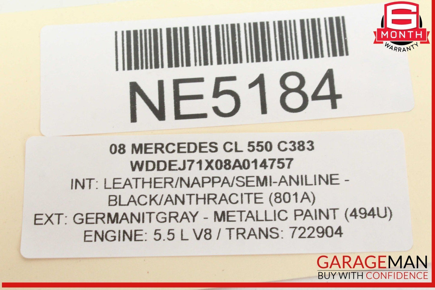 07-09 Mercedes W216 CL550 Front Left Driver Side Door Rear View Mirror Gray OEM