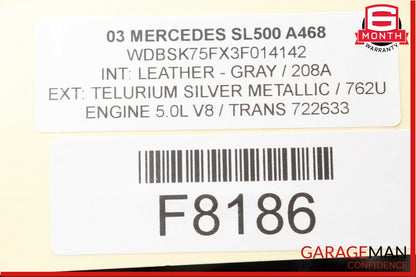 03-08 Mercedes R230 SL500 Front Left Side Under Seat Control Module Unit