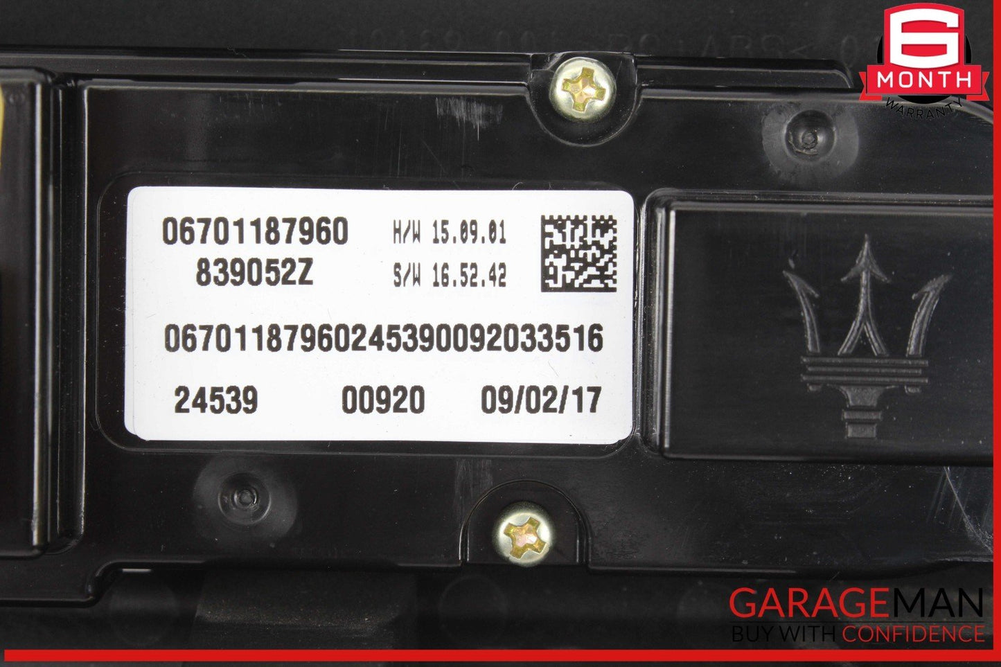 14-17 Maserati Ghibli HVAC Heater AC A/C Climate Control Switch Panel OEM
