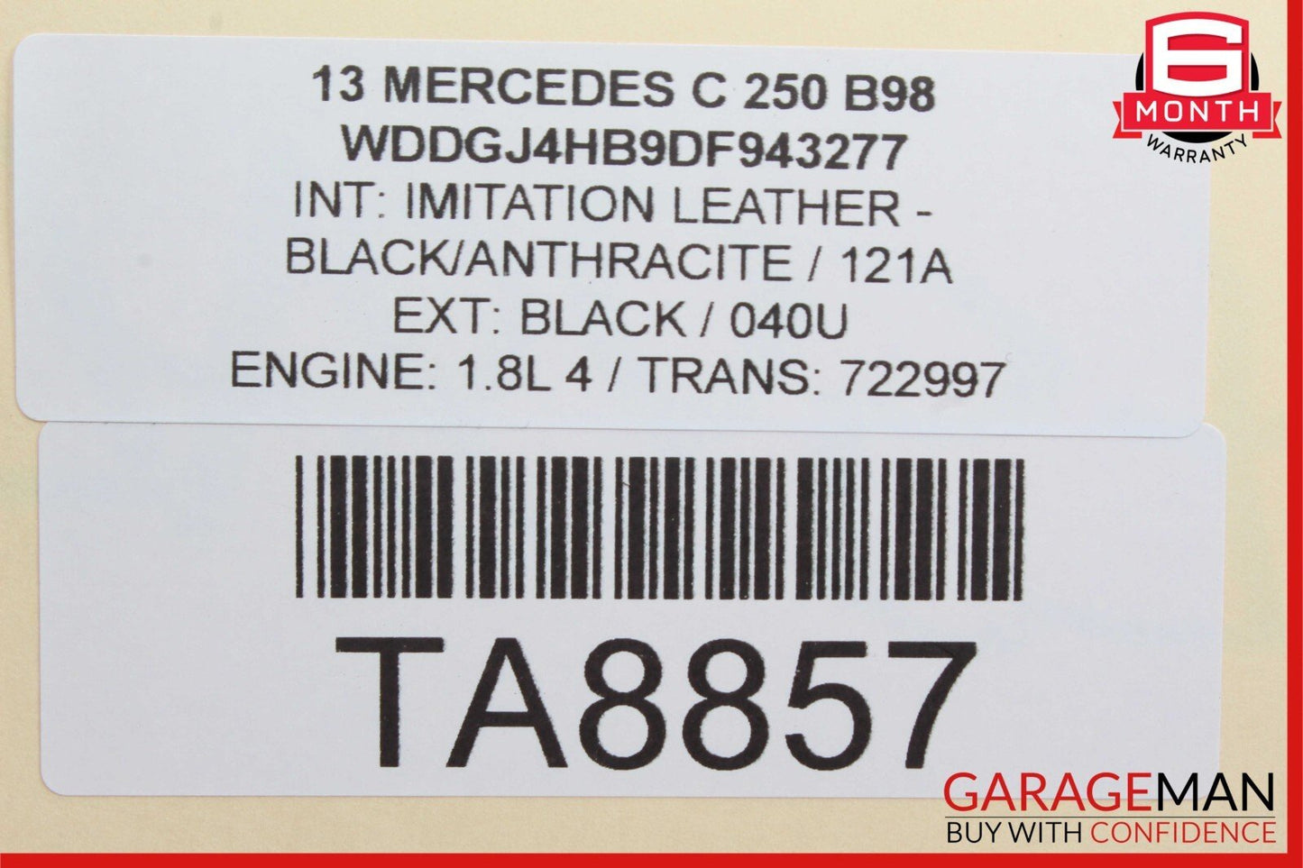 06-13 Mercedes W204 C250 Right Side Engine Motor Cylinder Head Valve Cover OEM