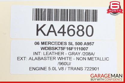 03-06 Mercedes R230 SL500 Front Left Side RWD Spindle Knuckle Hub Bearing