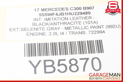 15-20 Mercedes W205 C300 Rear Left Side Exterior Door Handle Keyless Go OEM