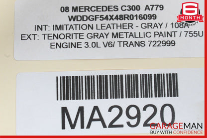 08-17 Mercedes C300 E350 SLK250 Front Left Side RWD Spindle Knuckle Hub Bearing