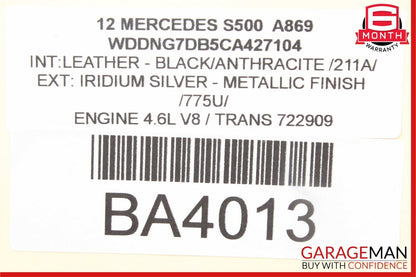 10-13 Mercedes W221 S500 S63 AMG Front Right Side Rear View Door Mirror Silver