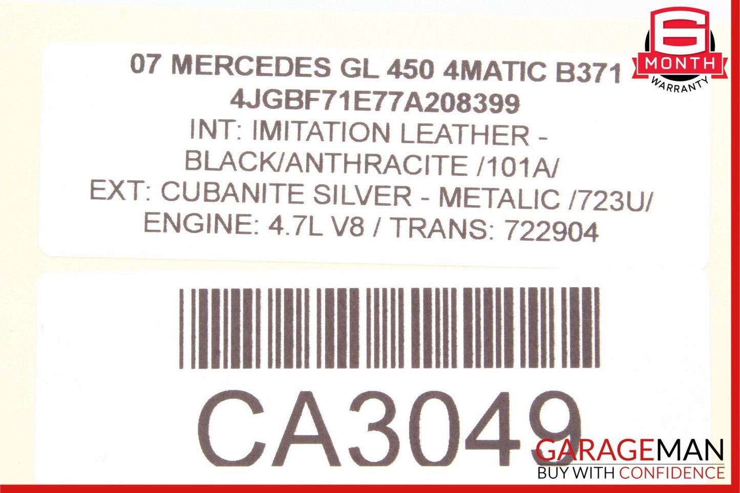 07-12 Mercedes X164 GL450 4MATIC Front Left Side Window Regulator Motor OEM