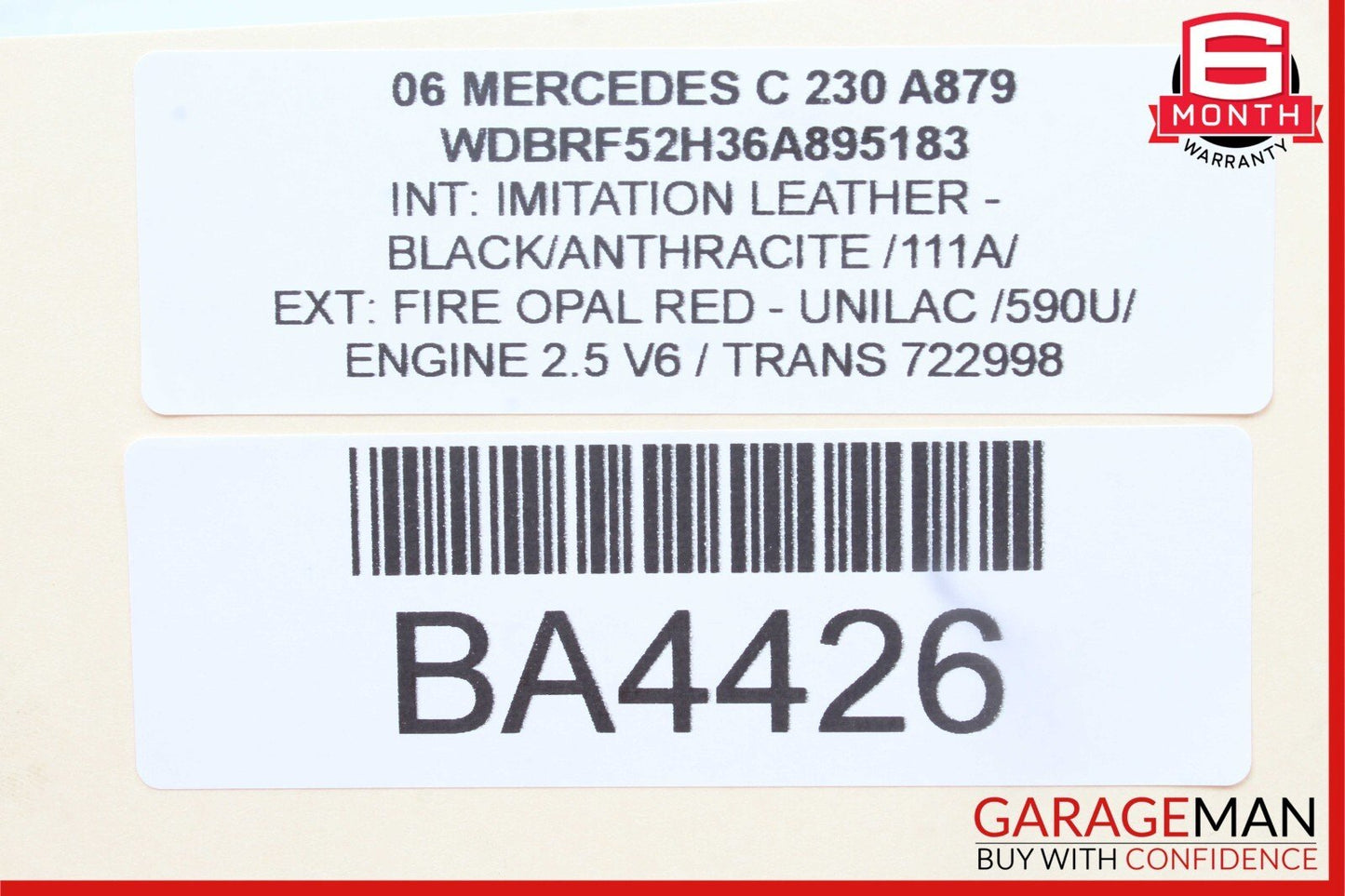01-07 Mercedes W203 C230 Rear Left Door Window Motor 2038202942 OEM