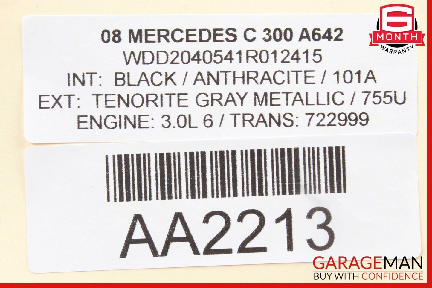 08-11 Mercedes W204 C350 Rear Trunk Lid Lock Latch Actuator w/ Release Handle