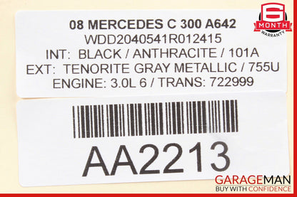 08-11 Mercedes W204 C350 Rear Trunk Lid Lock Latch Actuator w/ Release Handle